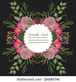 Vector picture with different flowers