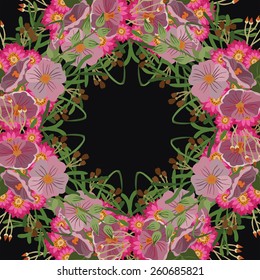 Vector picture with different flowers