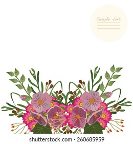 Vector picture with different flowers