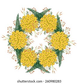 Vector picture with different flowers