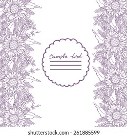 Vector picture with different flowers