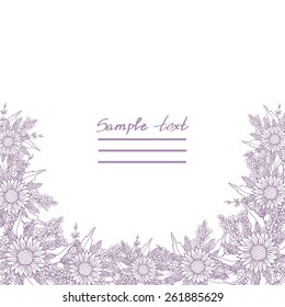 Vector picture with different flowers