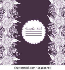 Vector picture with different flowers