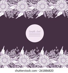 Vector picture with different flowers