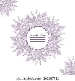 Vector picture with different flowers