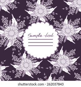 Vector picture with different flowers