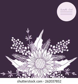 Vector picture with different flowers