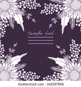 Vector picture with different flowers