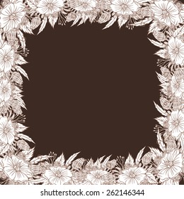 Vector picture with different flowers