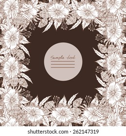 Vector picture with different flowers