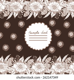 Vector picture with different flowers
