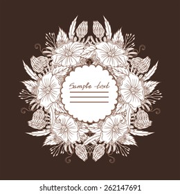 Vector picture with different flowers