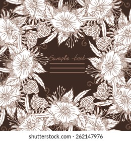 Vector picture with different flowers