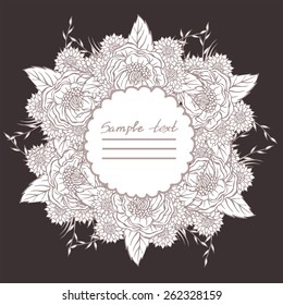 Vector picture with different flowers