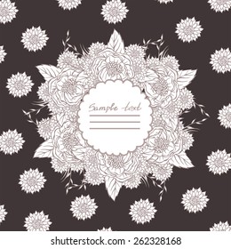 Vector picture with different flowers