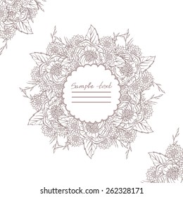 Vector picture with different flowers