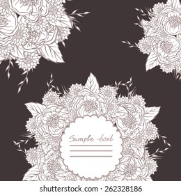 Vector picture with different flowers
