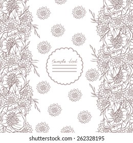 Vector picture with different flowers