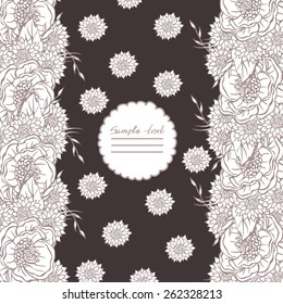 Vector picture with different flowers