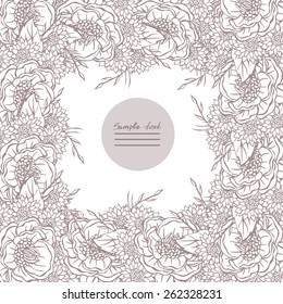 Vector picture with different flowers