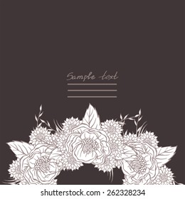 Vector picture with different flowers