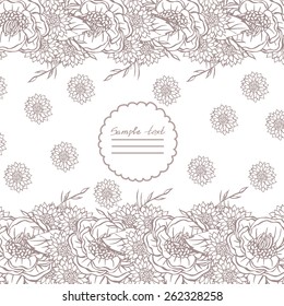 Vector picture with different flowers