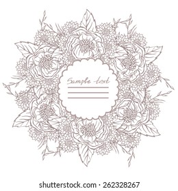 Vector picture with different flowers