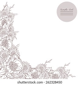 Vector picture with different flowers