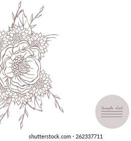 Vector picture with different flowers