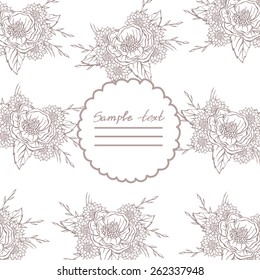 Vector picture with different flowers