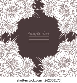 Vector picture with different flowers