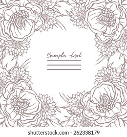 Vector picture with different flowers