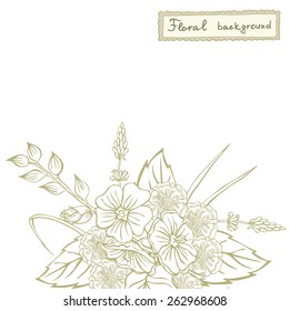 Vector picture with different flowers