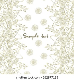 Vector picture with different flowers