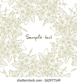 Vector picture with different flowers