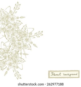 Vector picture with different flowers
