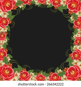 Vector picture with different flowers