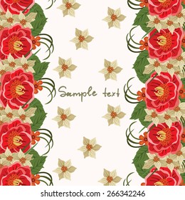Vector picture with different flowers
