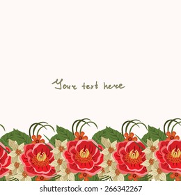 Vector picture with different flowers