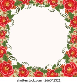 Vector picture with different flowers