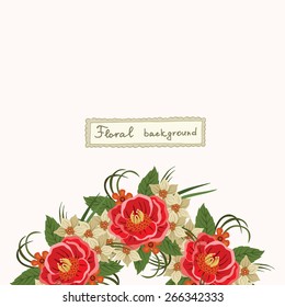 Vector picture with different flowers