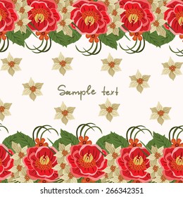 Vector picture with different flowers