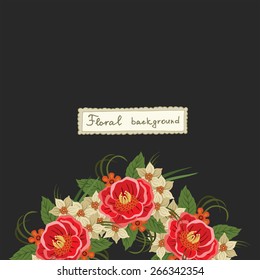 Vector picture with different flowers