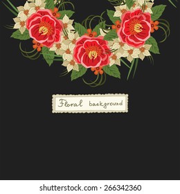 Vector picture with different flowers