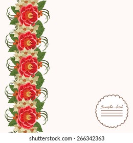 Vector picture with different flowers