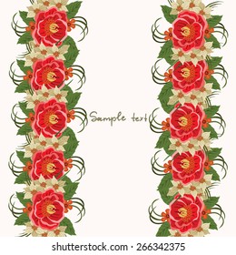 Vector picture with different flowers