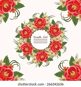 Vector picture with different flowers