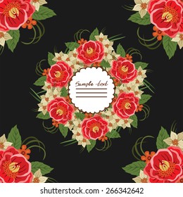 Vector picture with different flowers