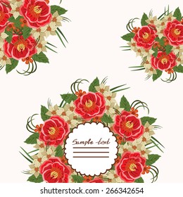 Vector picture with different flowers