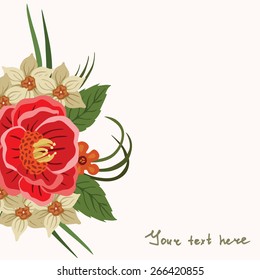 Vector picture with different flowers